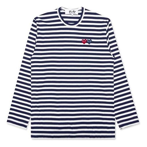 

Футболка striped double logo long sleeves tee 'black white' Comme Des Garcons Play, белый