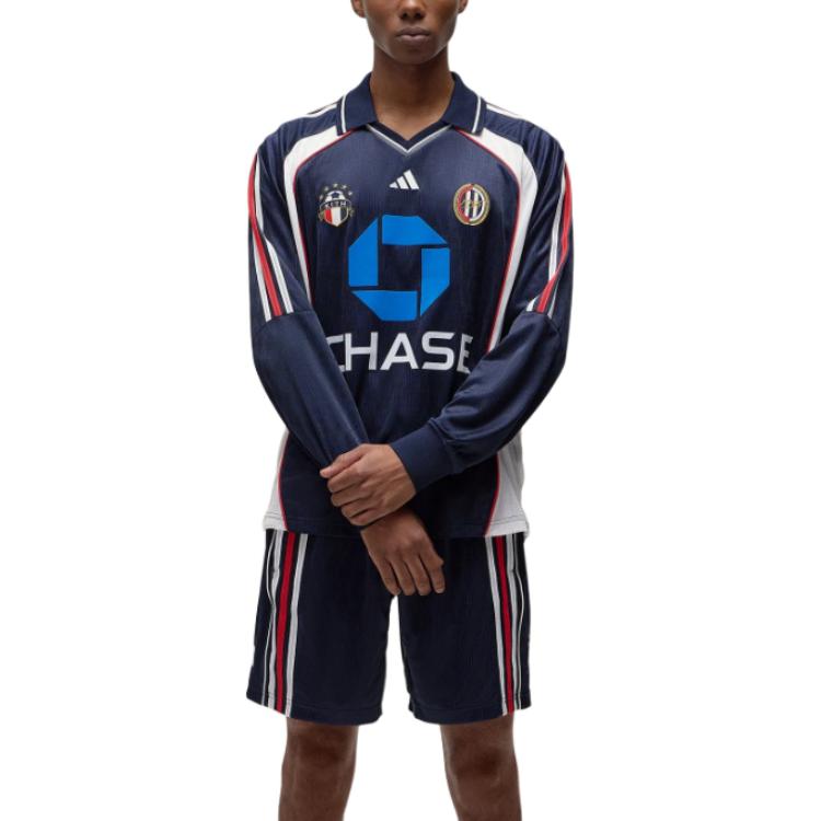 Футболка Kith X Adidas Football Chase с длинным рукавом Adidas Originals, Legend Ink — фото 4
