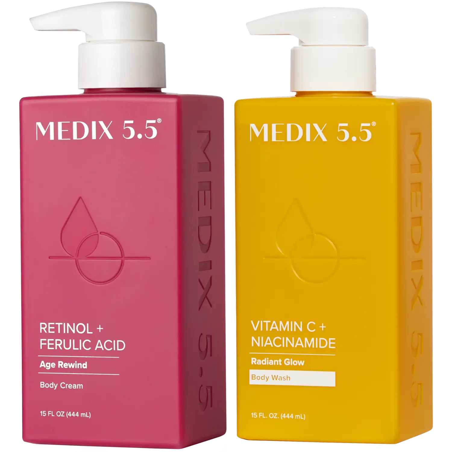 

Укрепление и сияние кожи | Крем для тела с ретинолом и феруловой кислотой, гель для душа с витамином С и ниацинамидом Medix 5.5