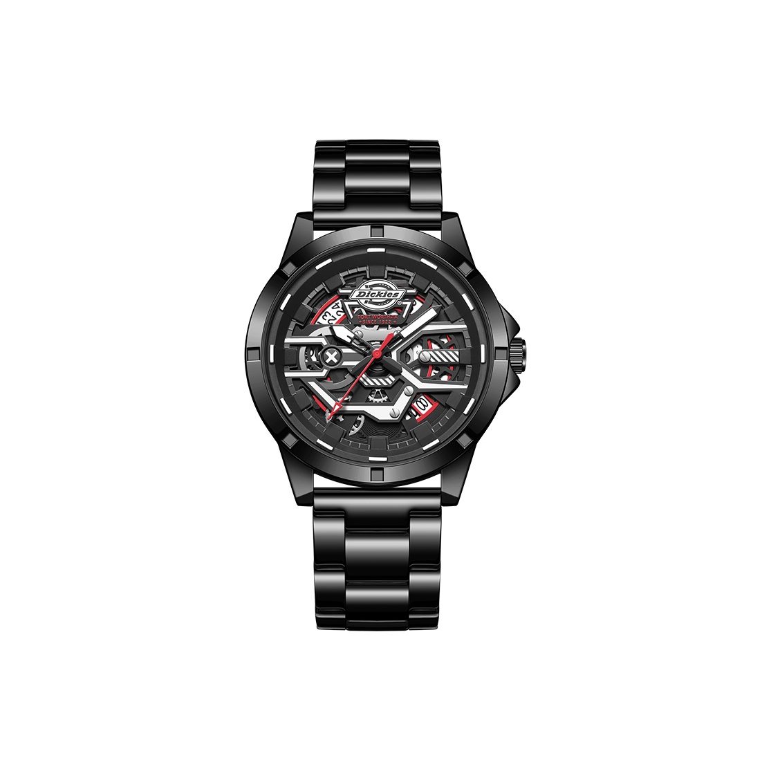 

Dickies Часы Darth Vader Collection Wrist Watch Quartz Movement Metal Strap 48*40*11mm Skeleton Dial Men's Watch