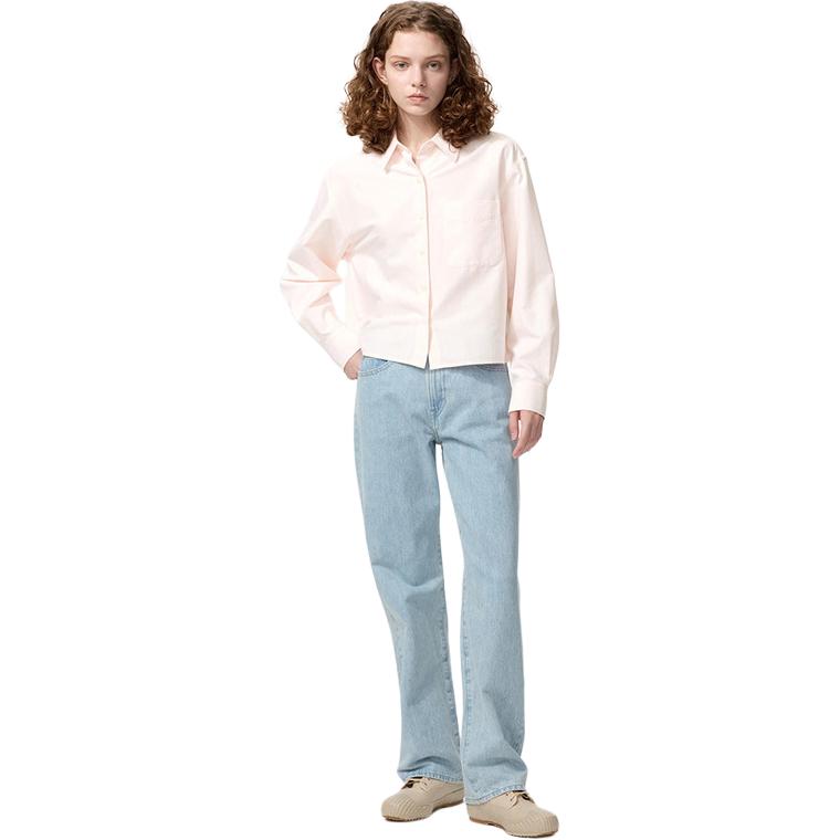 Джинсы Women's Moderate Straight Fit UNIQLO, темно-синий — фото 3
