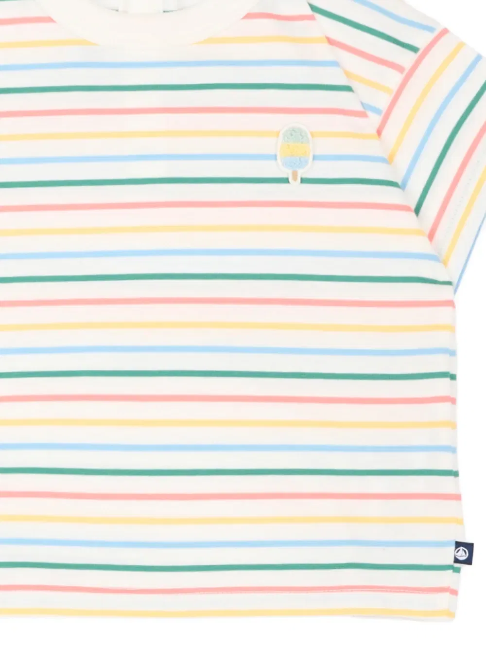 Футболка в полоску с нашивками Petit Bateau, белый — фото 3