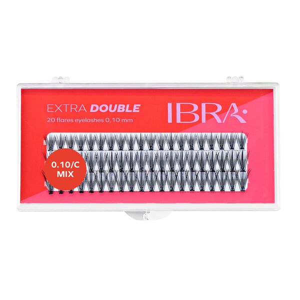 

Ресницы микс (8,10,12 мм), 60 шт./1 упаковка. Ibra Makeup Extra double