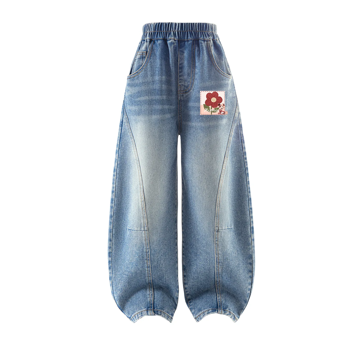 Детские джинсы Moderate Disney, Di Oil Paintings Flower K Denim Light Blue
