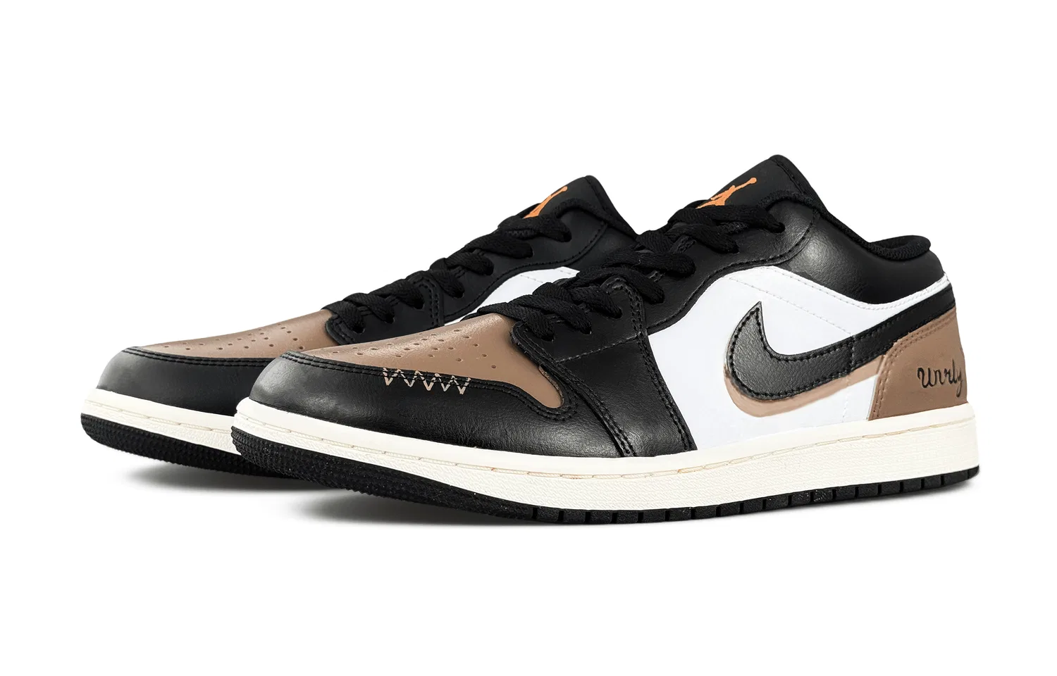 Кроссовки баскетбольные низкие Jordan Air 1 коричнево-черные — фото 4