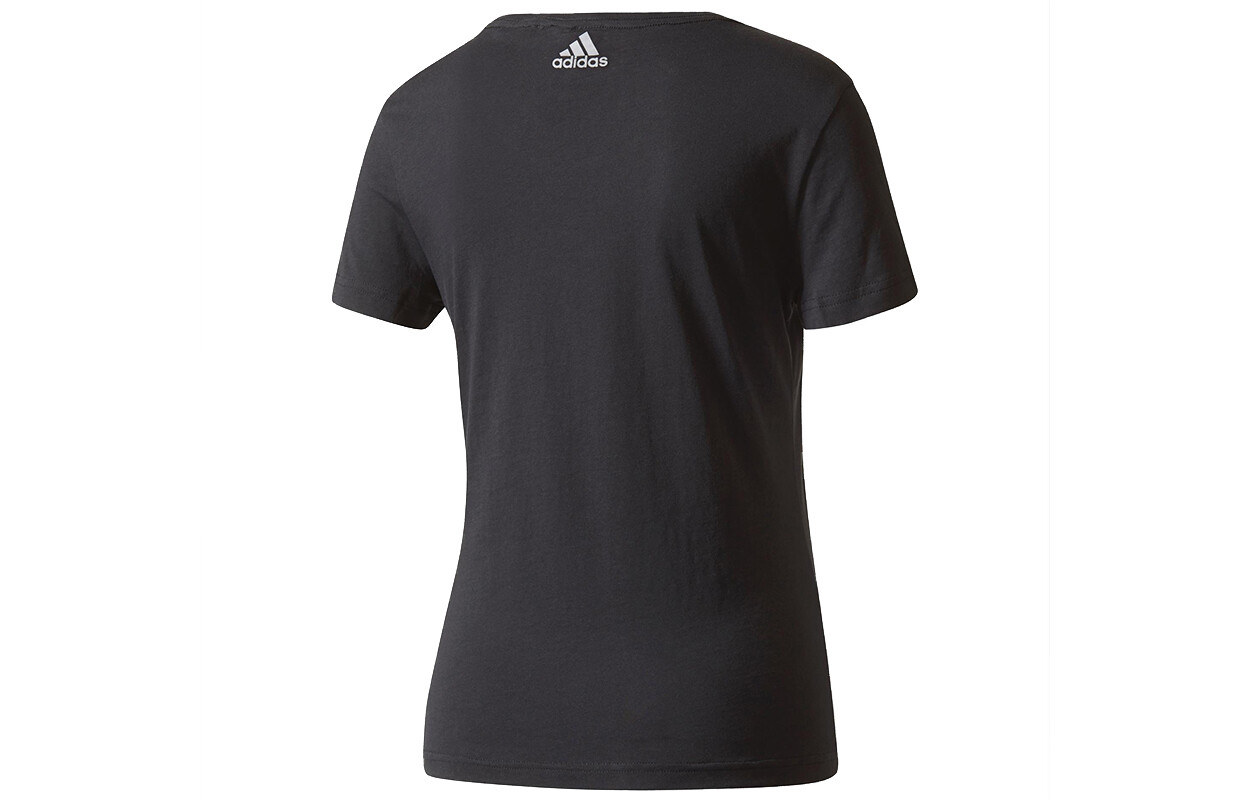 Женская футболка Essentials Linear Foil Logo, черная Adidas — фото 2