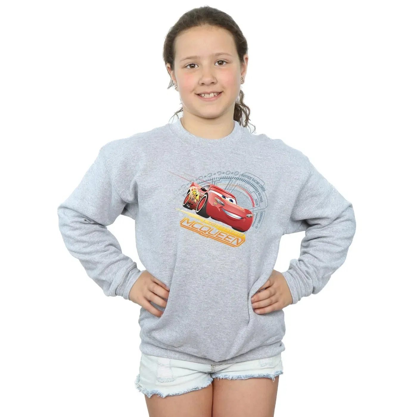 Свитшот с принтом Cars Lightning McQueen Disney, серый