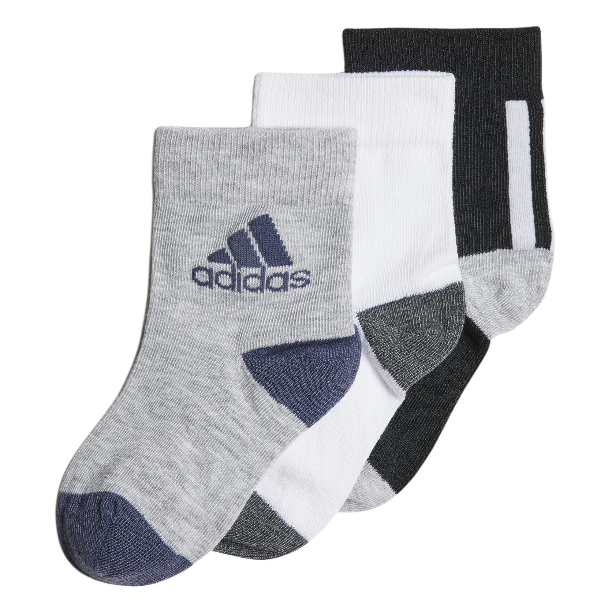 

Детские носки Adidas, 1 Set 3 Pack (Black+Gray+White)