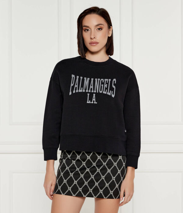 

Свитер колледж классический экипаж Cropped fit Palm Angels, черный