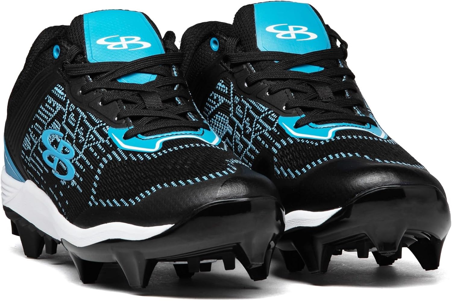 Мужские бутсы Boombah Viper Pureknit с литой подошвой - Status - Разные цвета - Разные размеры, черный/синий — фото 4