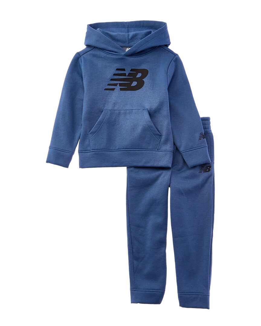 

Комплект New Balance из 2 предметов: флисовая толстовка и спортивные штаны, синий