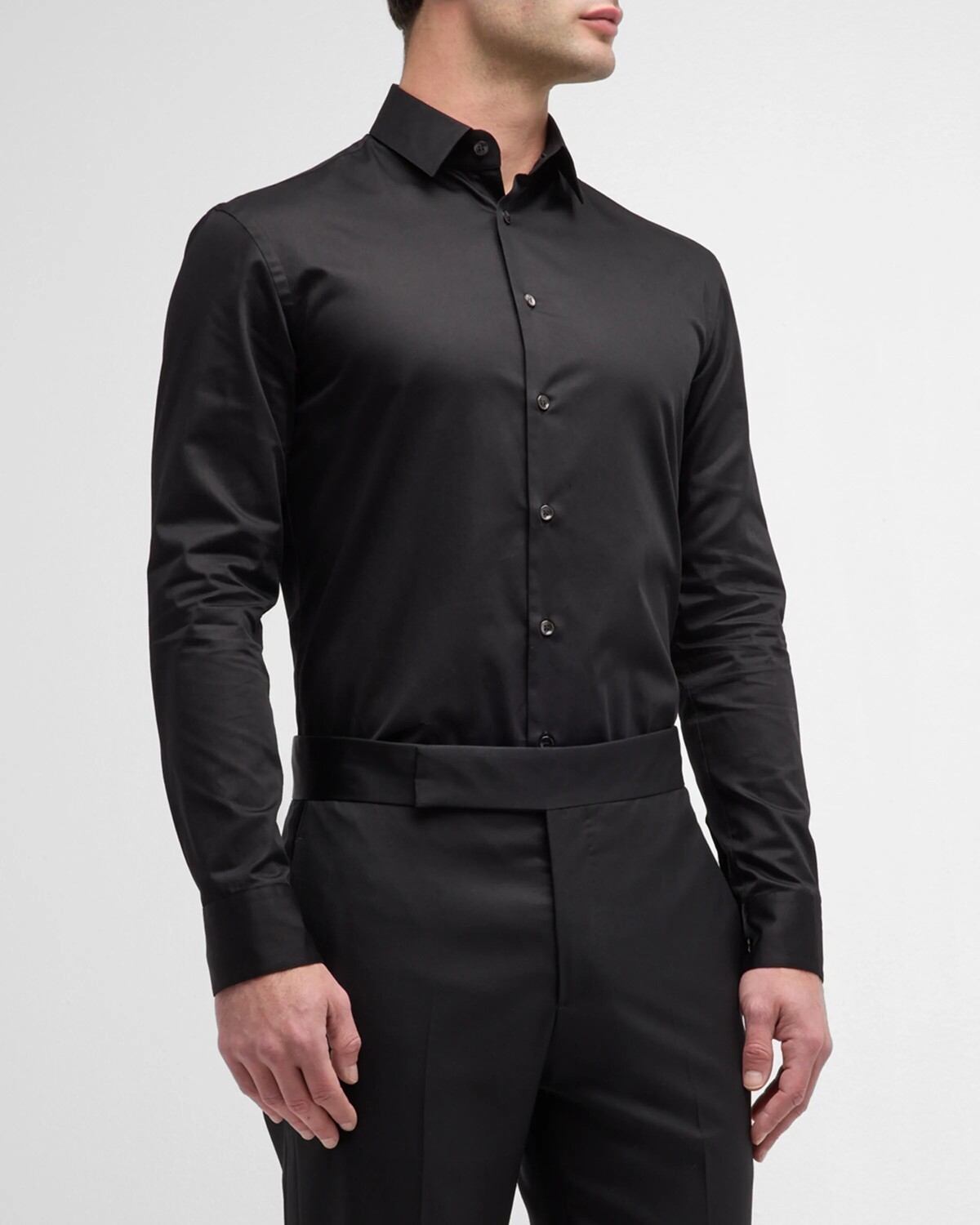 

Мужская базовая спортивная рубашка Giorgio Armani, цвет Black