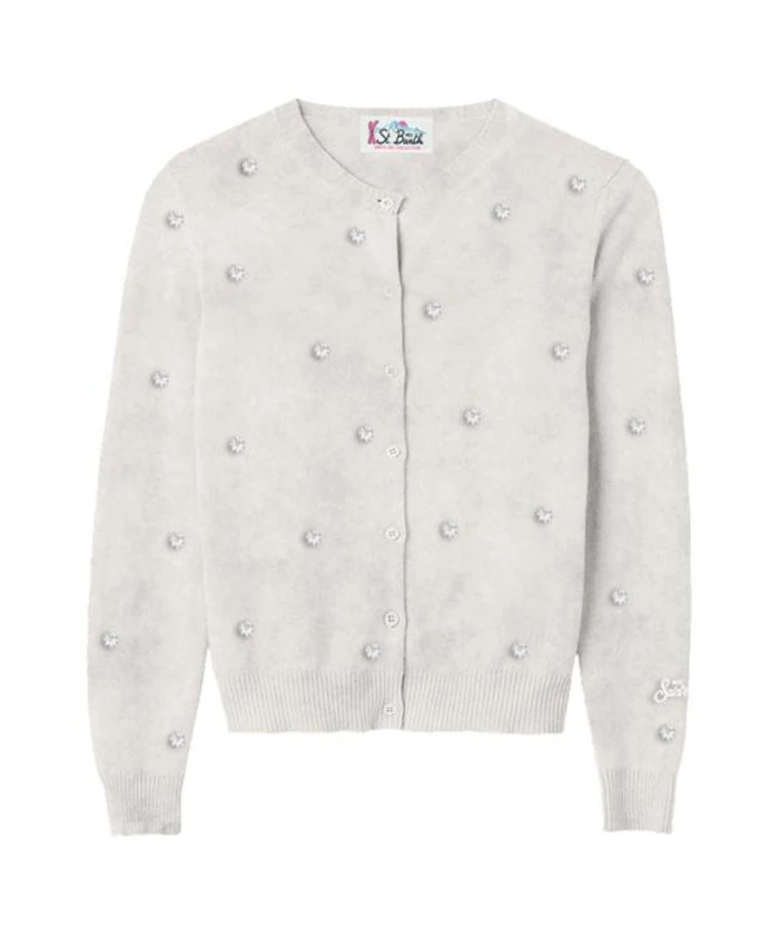 

Роскошный кардиган, украшенный стразами. Mc2 Saint Barth, белый