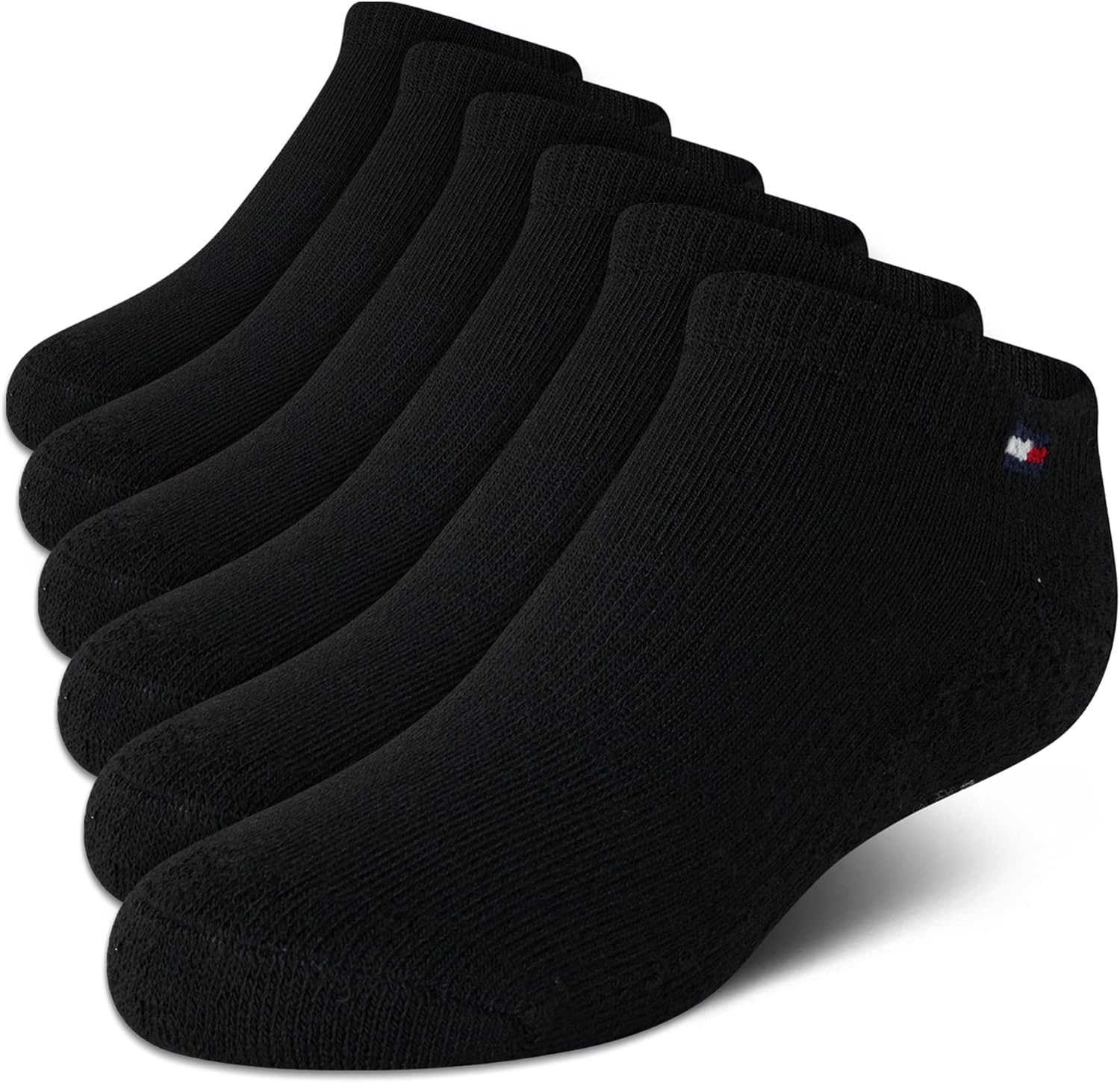 

Детские спортивные носки Tommy Hilfiger - 6 пар дышащих носков с низким вырезом для мальчиков и девочек (размеры: SL), Black