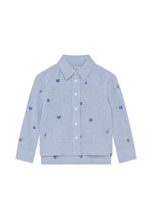 Полосатая блузка на пуговицах Noppies, Light Blue
