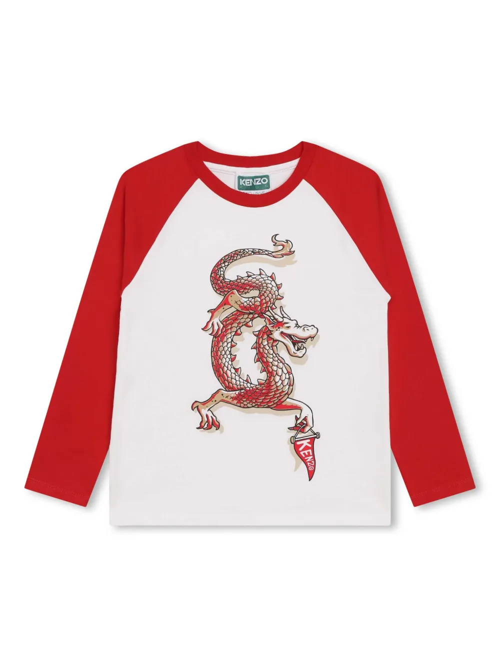 

Футболка с принтом Kenzo Kids, красный