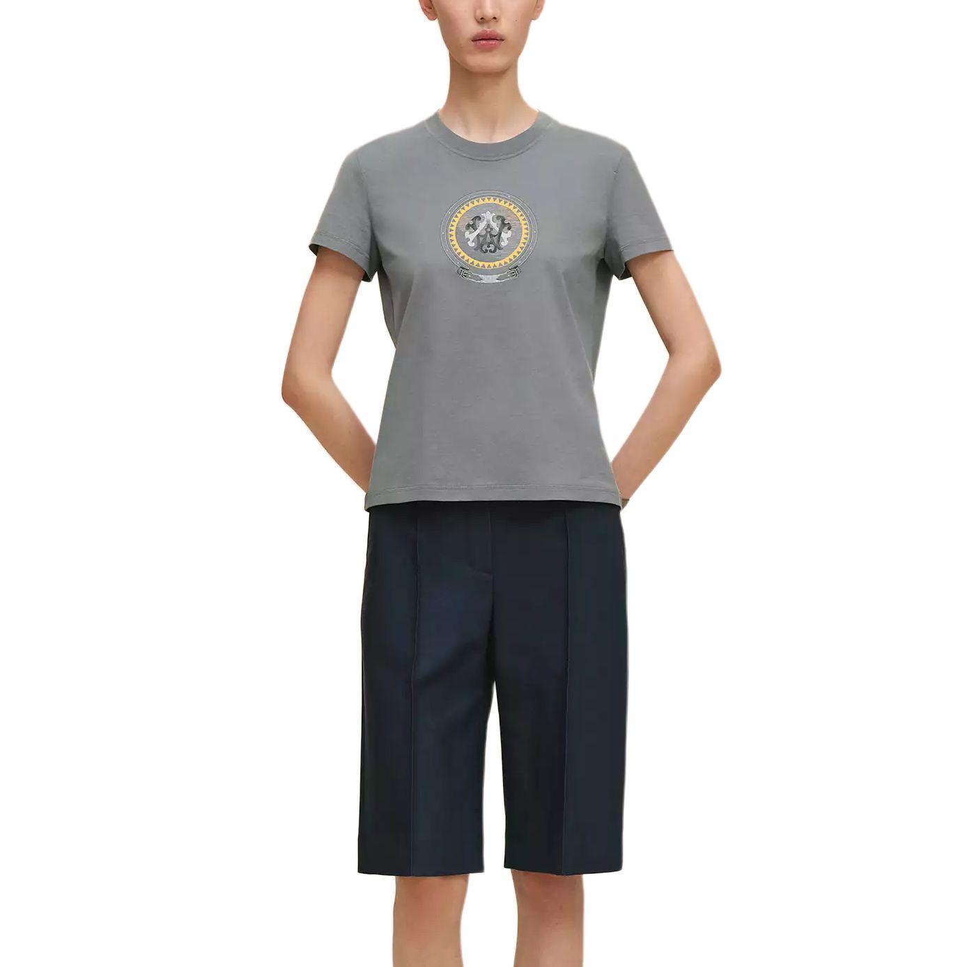 

Футболка FW25 Regular для женщин HERMES, серый