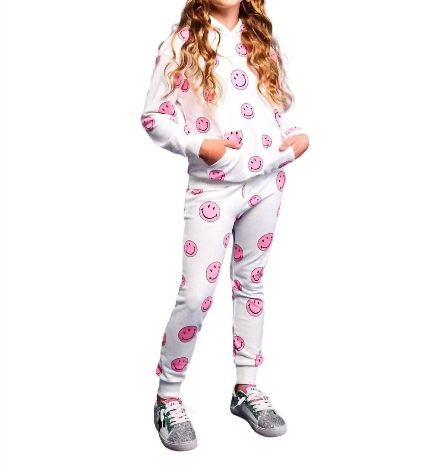 

Бело-розовые брюки Girls Emoji Lola + The Boys