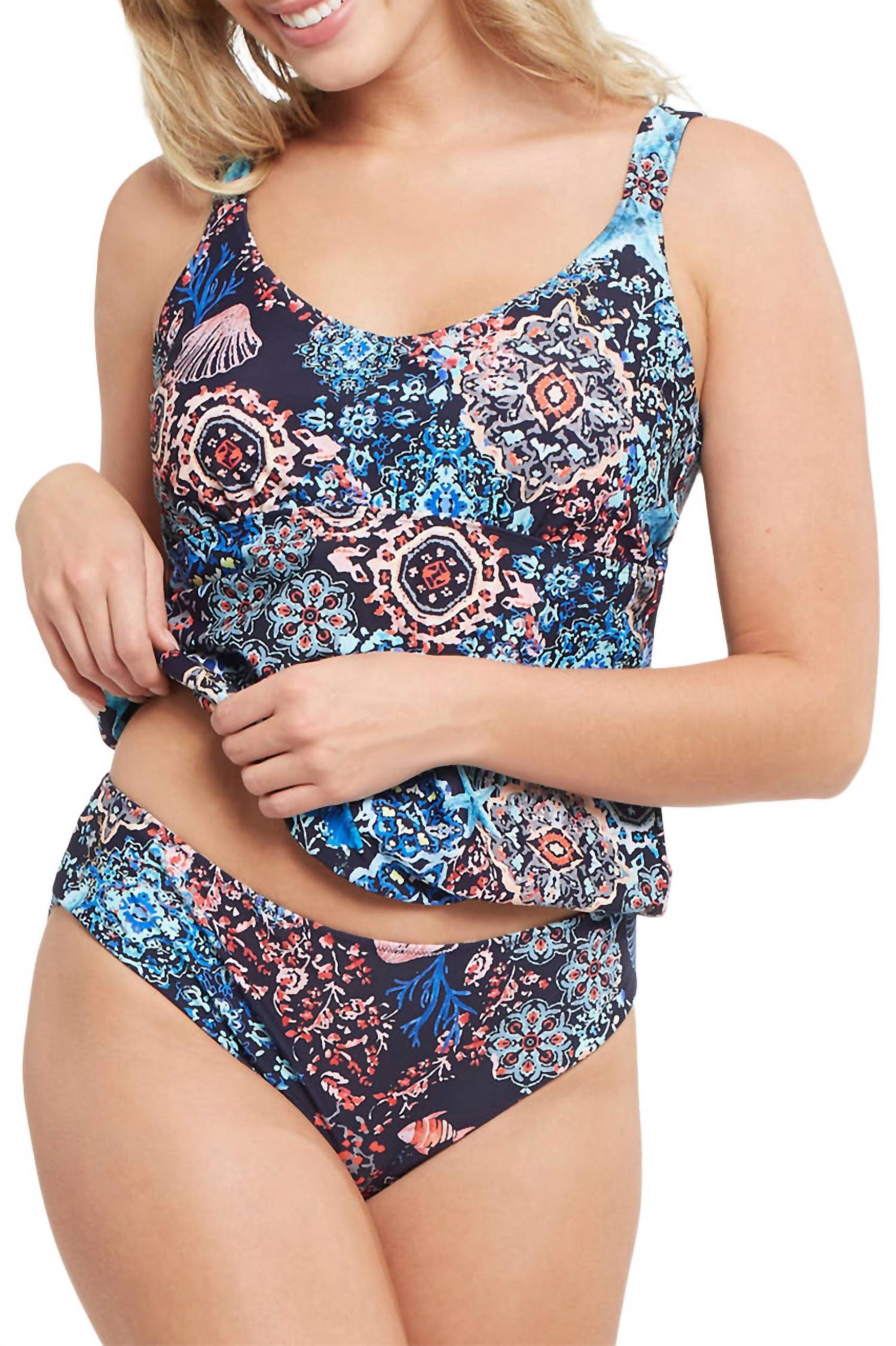 

Aruba Under The Sea Tankini Двусторонний купальник из 2 частей в темно-синем цвете TRIBAL