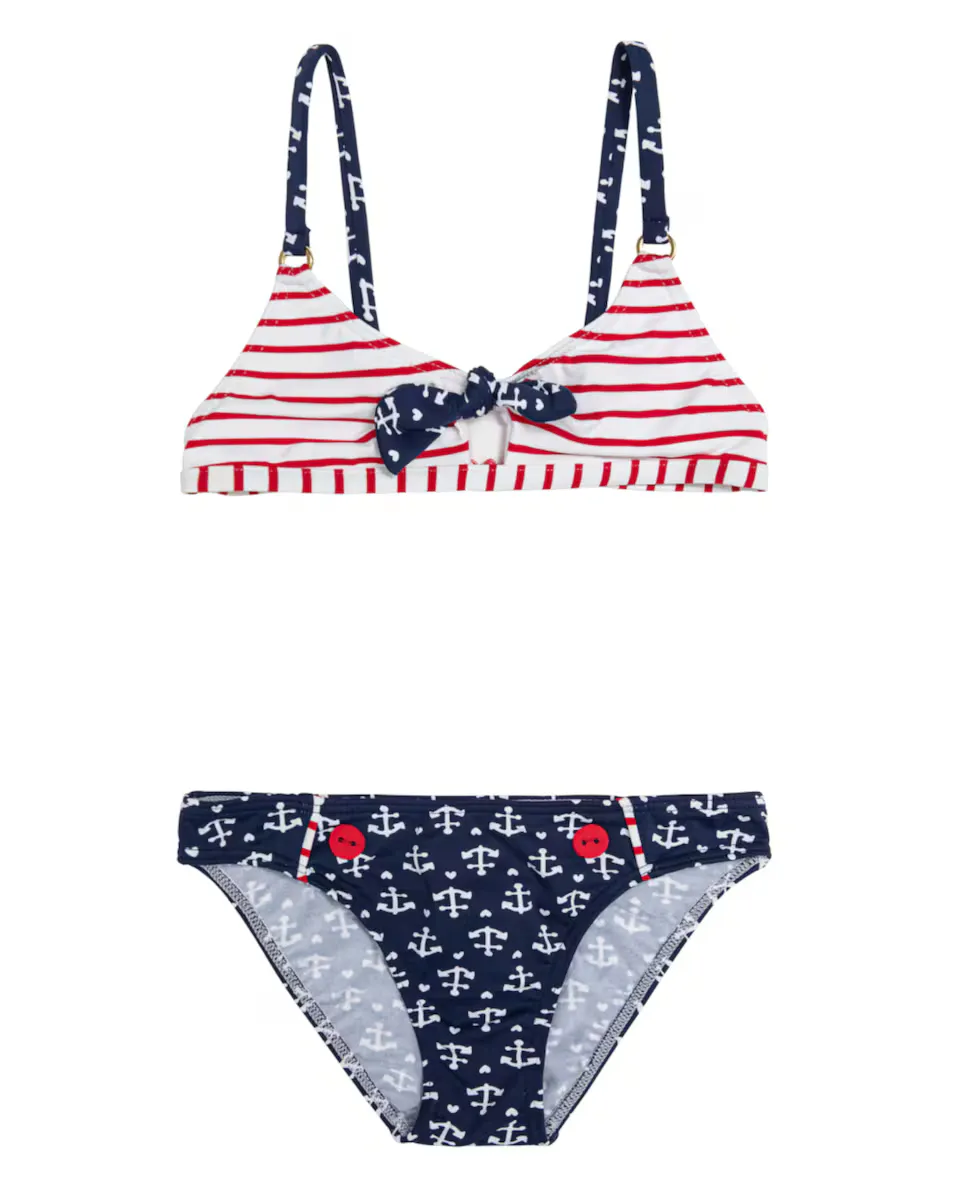 

Девичье бикини с комбинированными матросскими тканями, полосками и якорями DOLORES CORTÉS, многоцветный