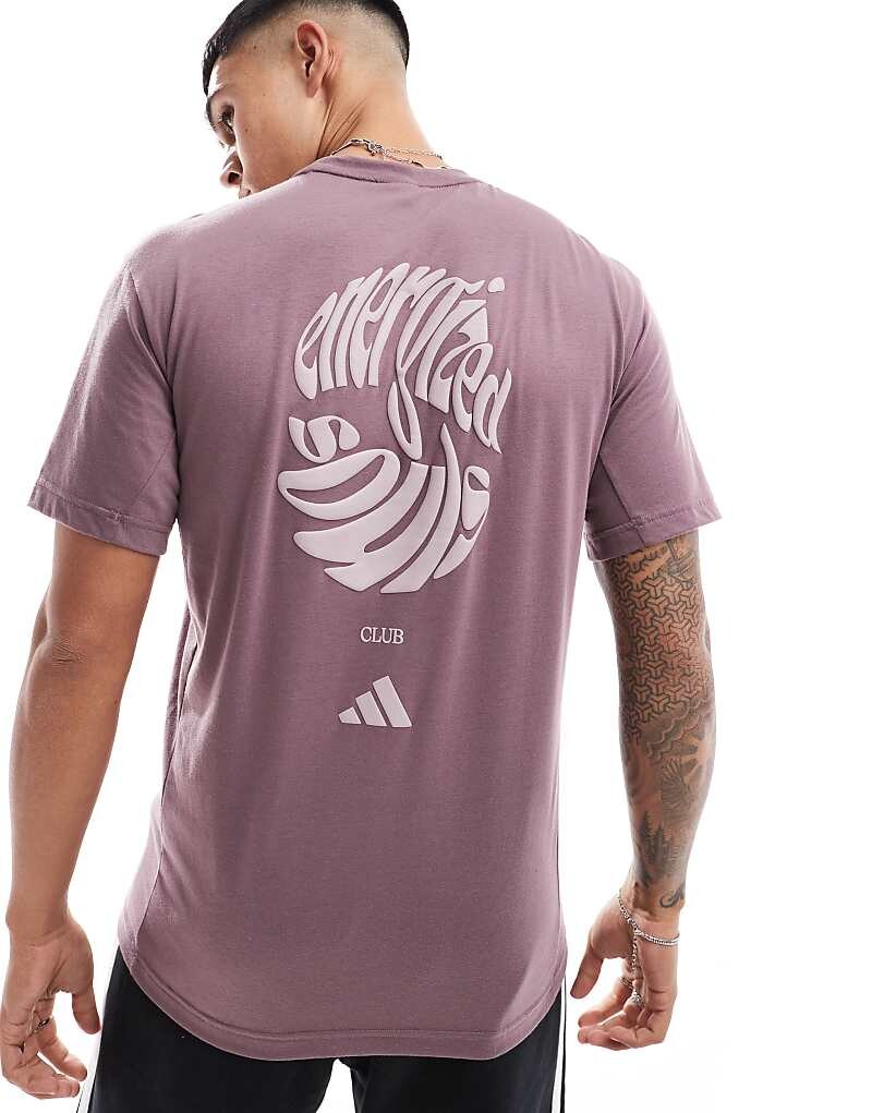 

Футболка adidas Yoga с принтом в инжире на спине