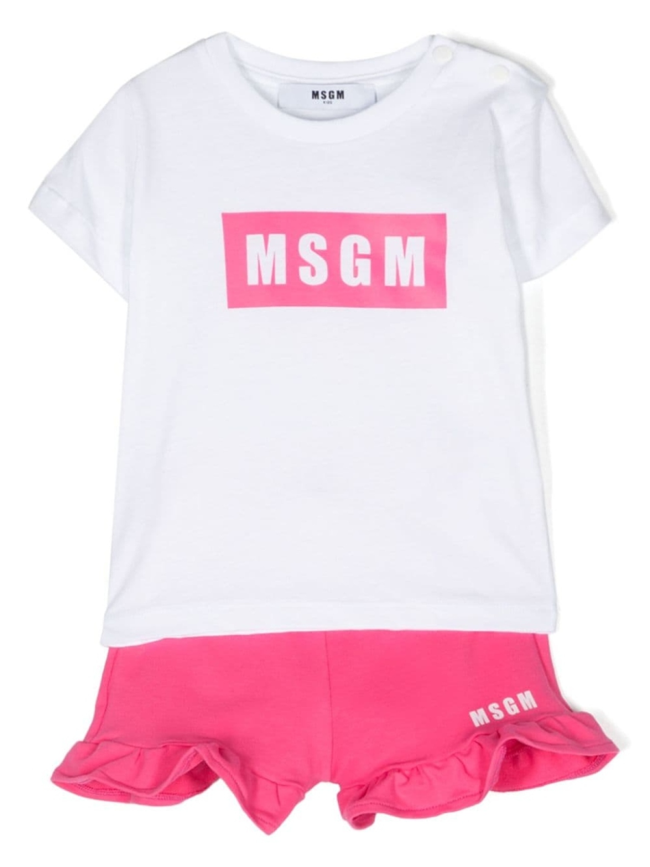 

MSGM Kids комплект из футболки и шортов с логотипом, белый