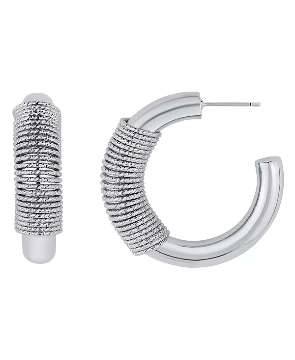 

Изящные посеребренные или покрытые 18-каратным золотом серьги-кольца в форме спирали And Now This, silver