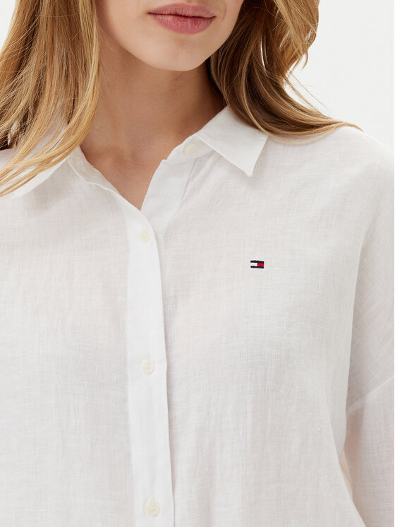 Свободная рубашка WW0WW46169 Tommy Hilfiger, белый — фото 4