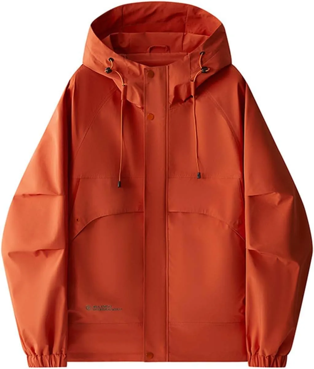 Мужская утепленная куртка для походов и кемпинга, ветровка-дождевик Unisex Waterproof для велоспорта и активного отдыха generic, оранжевый — фото 4