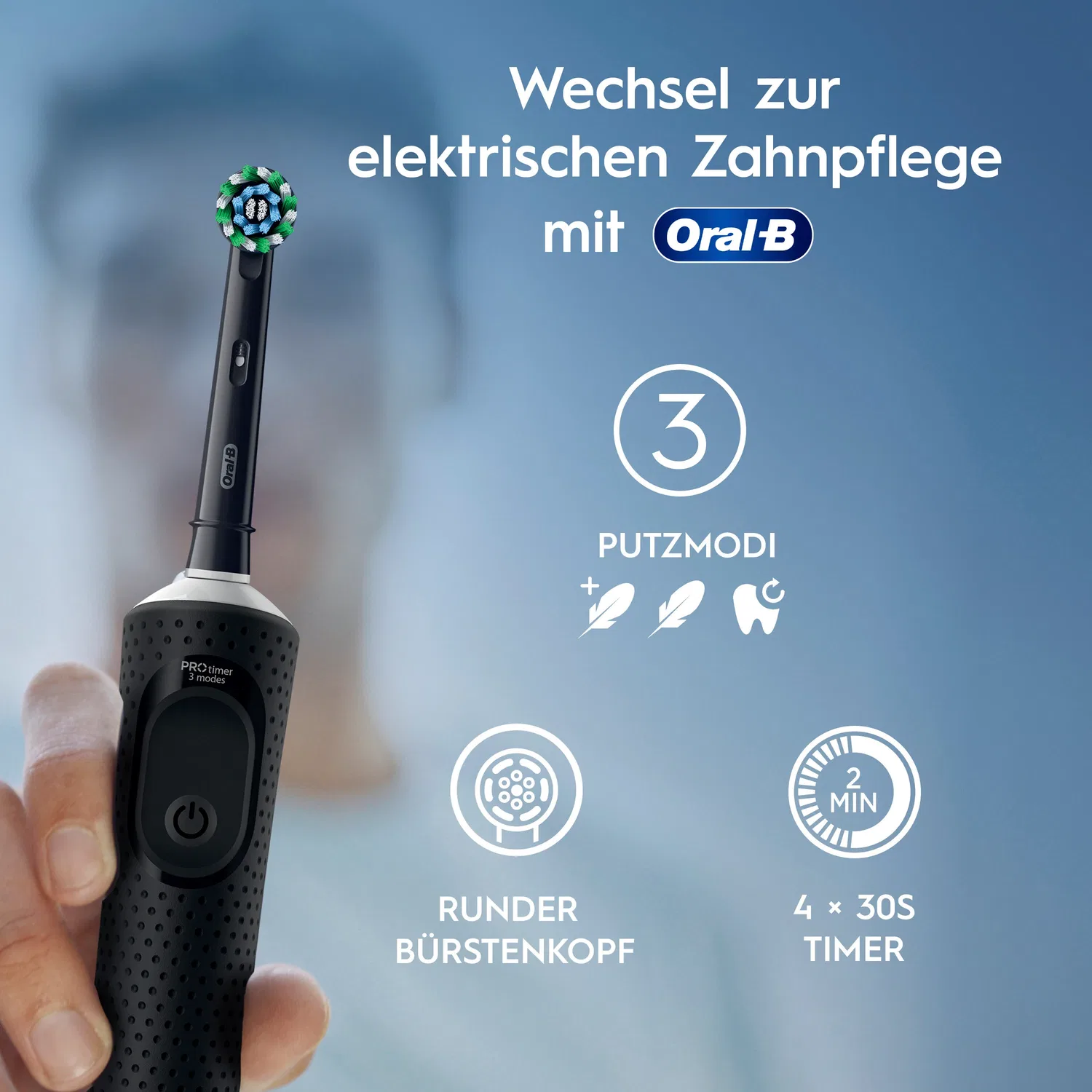 Электрическая зубная щетка Vitality Pro Oral-B черный/фиолетовый — фото 4