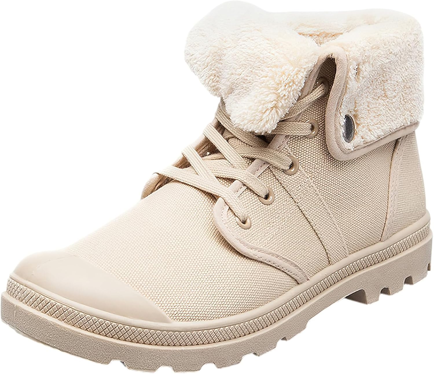 

Мужские модные зимние ботинки из парусины с подкладкой из искусственного меха, на шнуровке, до щиколотки Jamron, бежевый