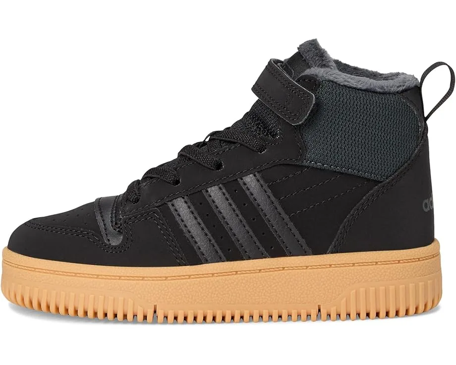 Кроссовки Adidas Kids Break Start Mid Top Shoes (Little Kid), Black/Carbon/Gum — фото 4