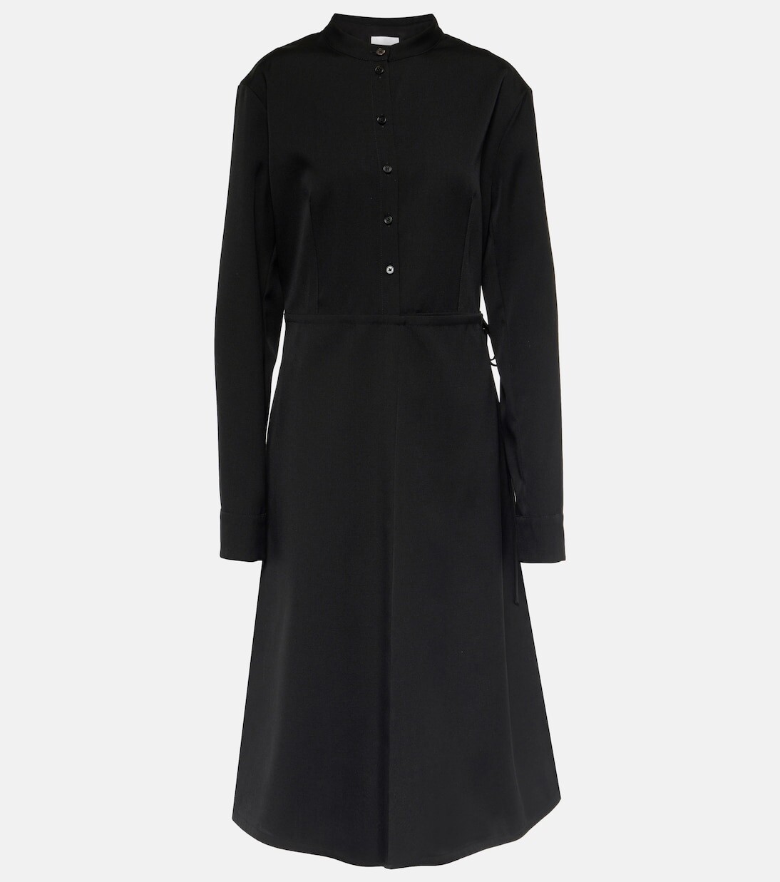 

Платье-рубашка из натуральной шерсти Jil Sander, черный