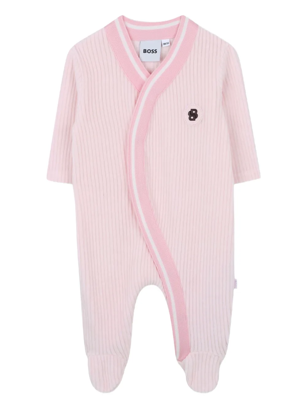 Комплект для новорожденного в рубчик BOSS Kidswear, розовый — фото 3