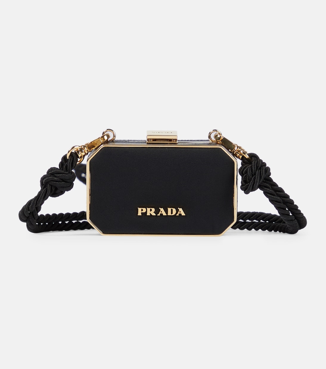 

Кожаная сумка через плечо Prada, черный