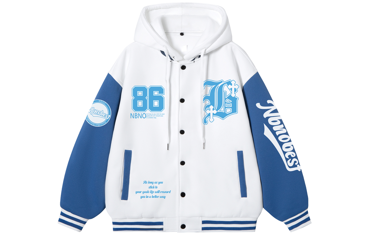 

NBNO Бейсбольная майка унисекс, White Hooded Upgraded-G85