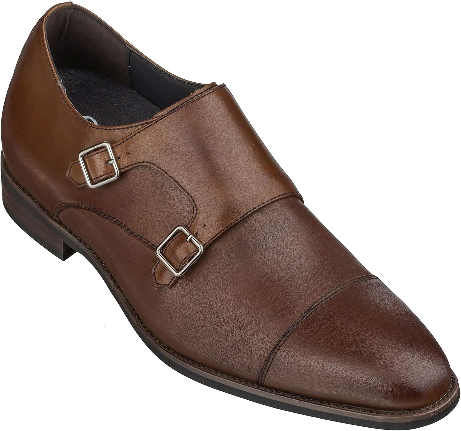 

Мужские невидимые подъемные туфли CALTO - черные, из премиальной кожи, без шнурков, легкие повседневные лоферы - на 8 см выше - S3506 - размер 10.5 D(M) US