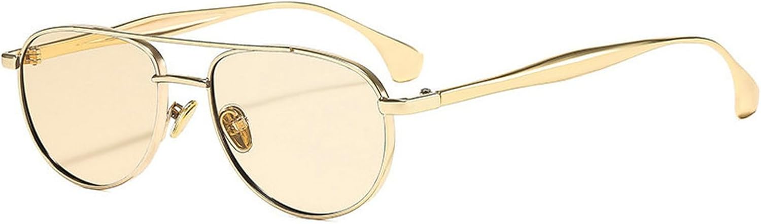 

Солнцезащитные очки COTIA с двойной перемычкой, овальной формы, для женщин и мужчин, в стиле «пилот», металлические, классические, винтажные, ретро, ​​для путешествий, Champagne