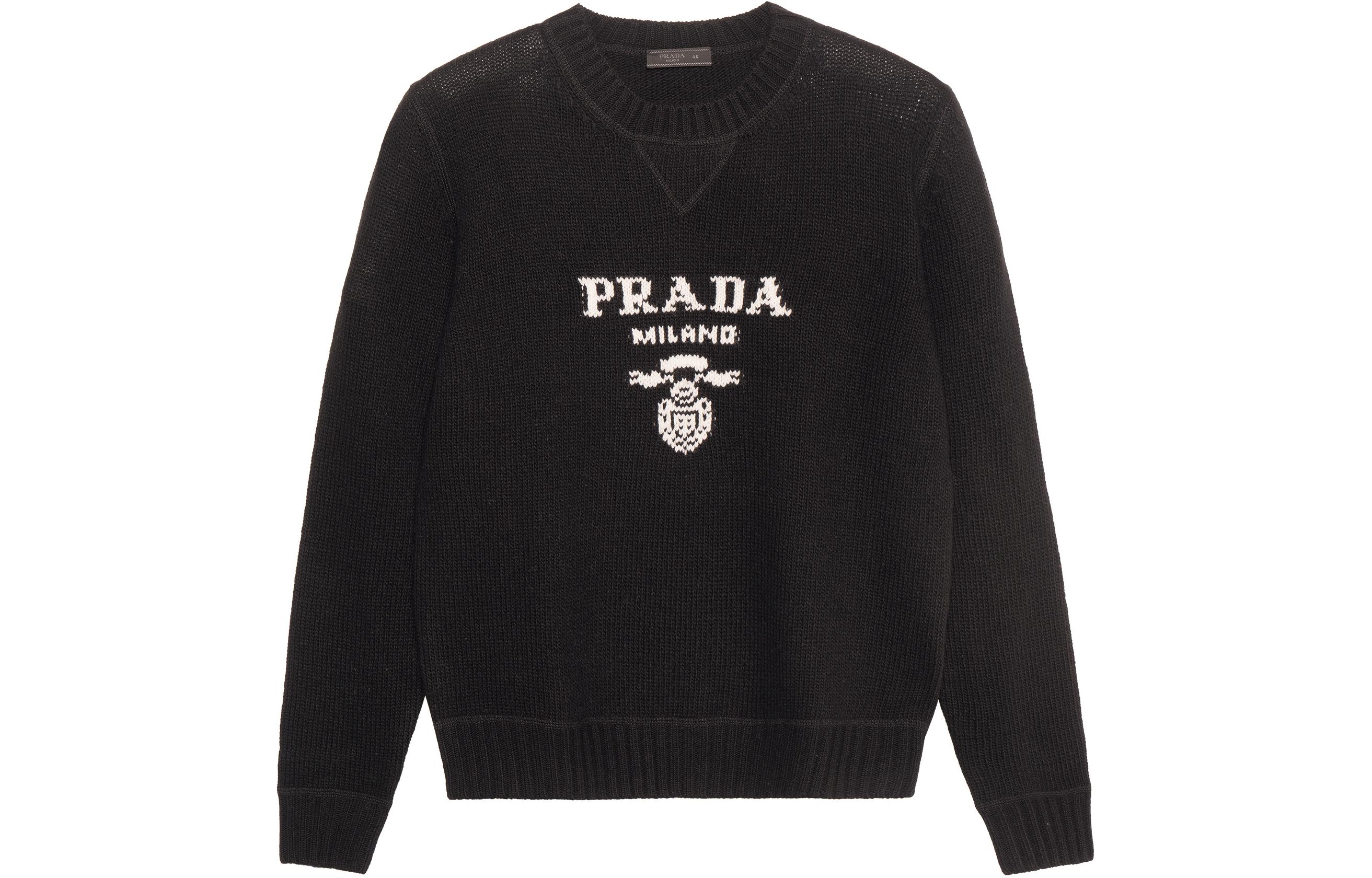 

Свитер мужской Prada Logo Intarsia, черный