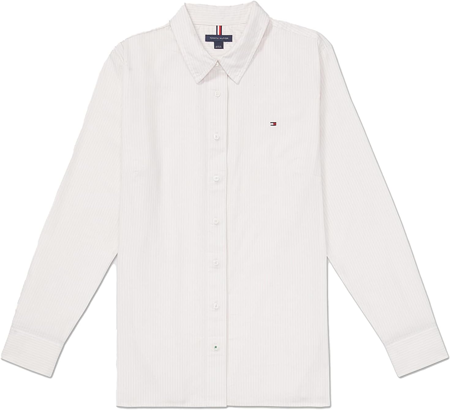 

Женская рубашка Tommy Hilfiger Adaptive Stripe с магнитной застежкой, Precious Pink / Classic White