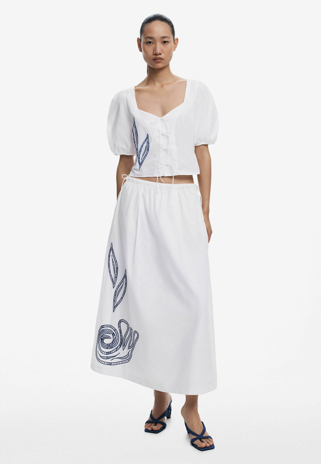 

Юбка макси EMBROIDERED Desigual, белый