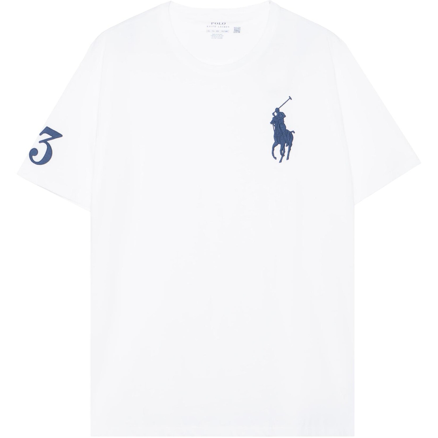 

SS23 Мужская вышитая футболка с круглым вырезом, белая Polo Ralph Lauren, белый