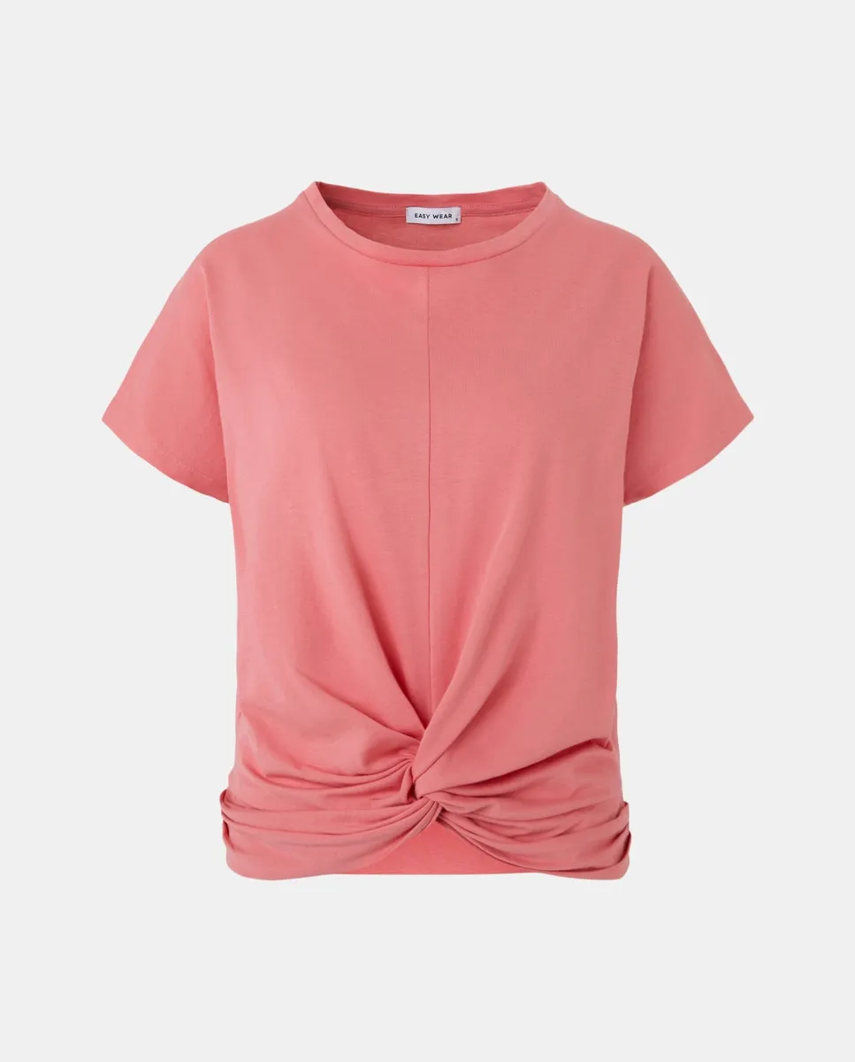 

Женская футболка без рукавов с узлом Easy Wear, коралловый