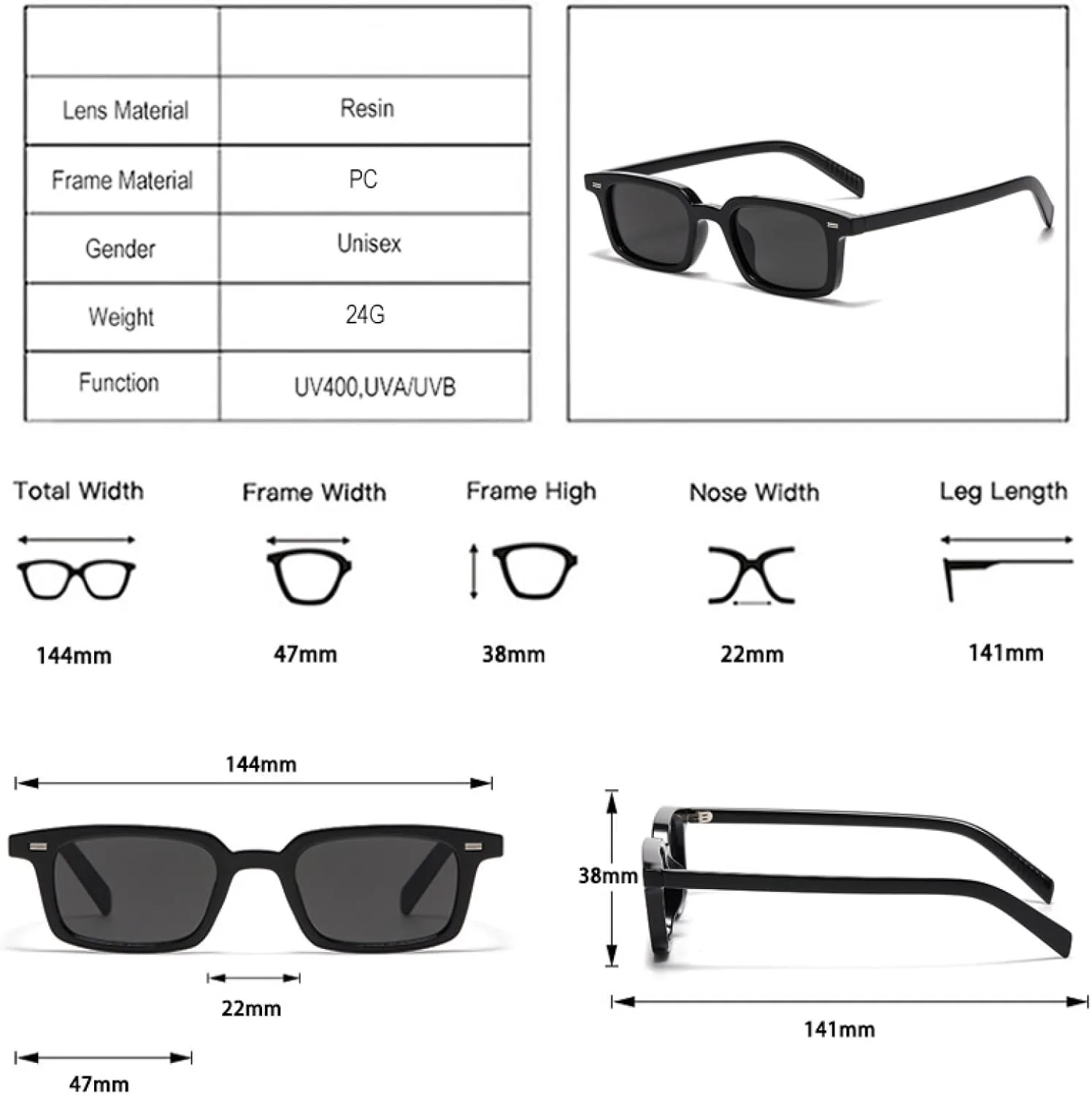 

Солнцезащитные очки для женщин и мужчин, маленькие, прямоугольные, конфетного цвета, защита от УФ-излучения UV400, ретро, ​​заклепки, панк UATXTAU, Leopard Purple