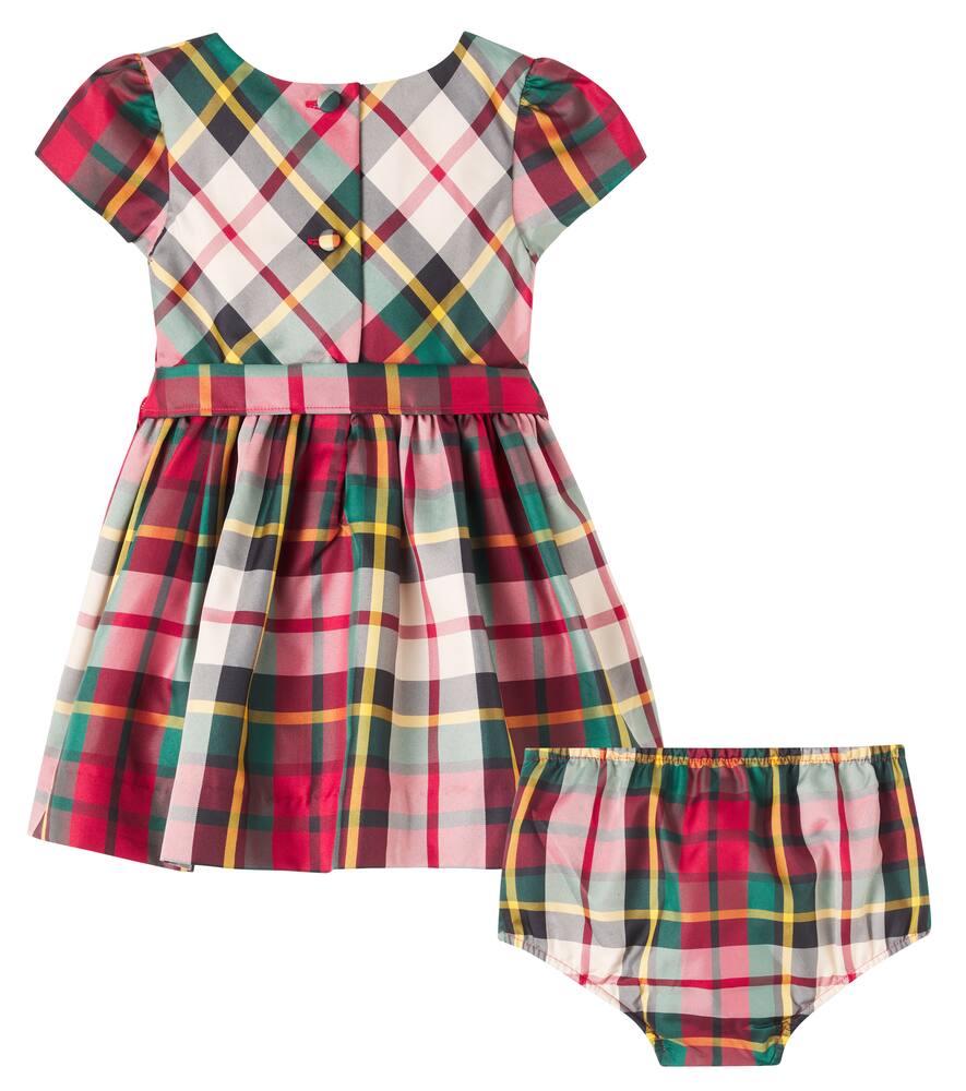Комплект платье и шорты в клетку Polo Ralph Lauren Kids, 185  Red Cream Multi — фото 4