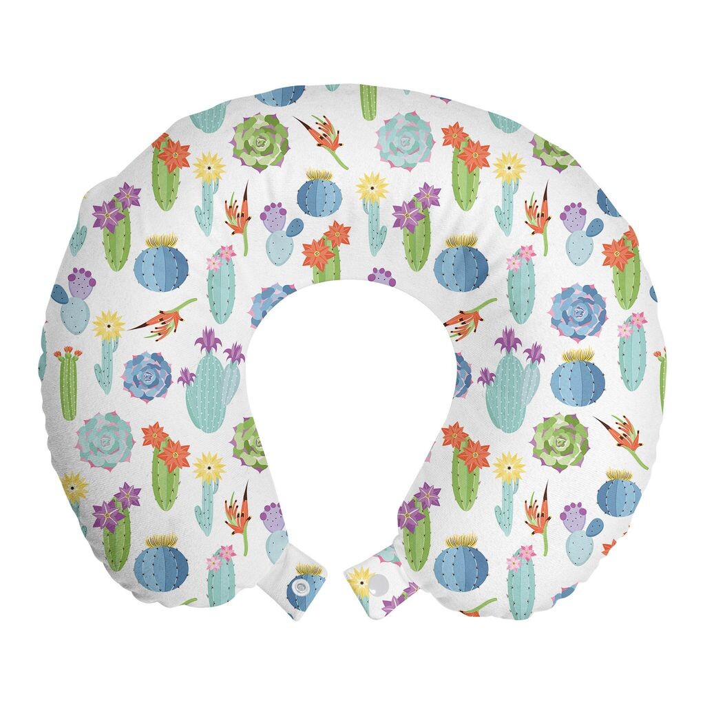

ABAKUHAUS Juicy Travel Pillow Поддержка шеи, экзотические цветочные растения, пенопластовые дорожные принадлежности для самолета и автомобиля, 30x30 см, разноцветные
