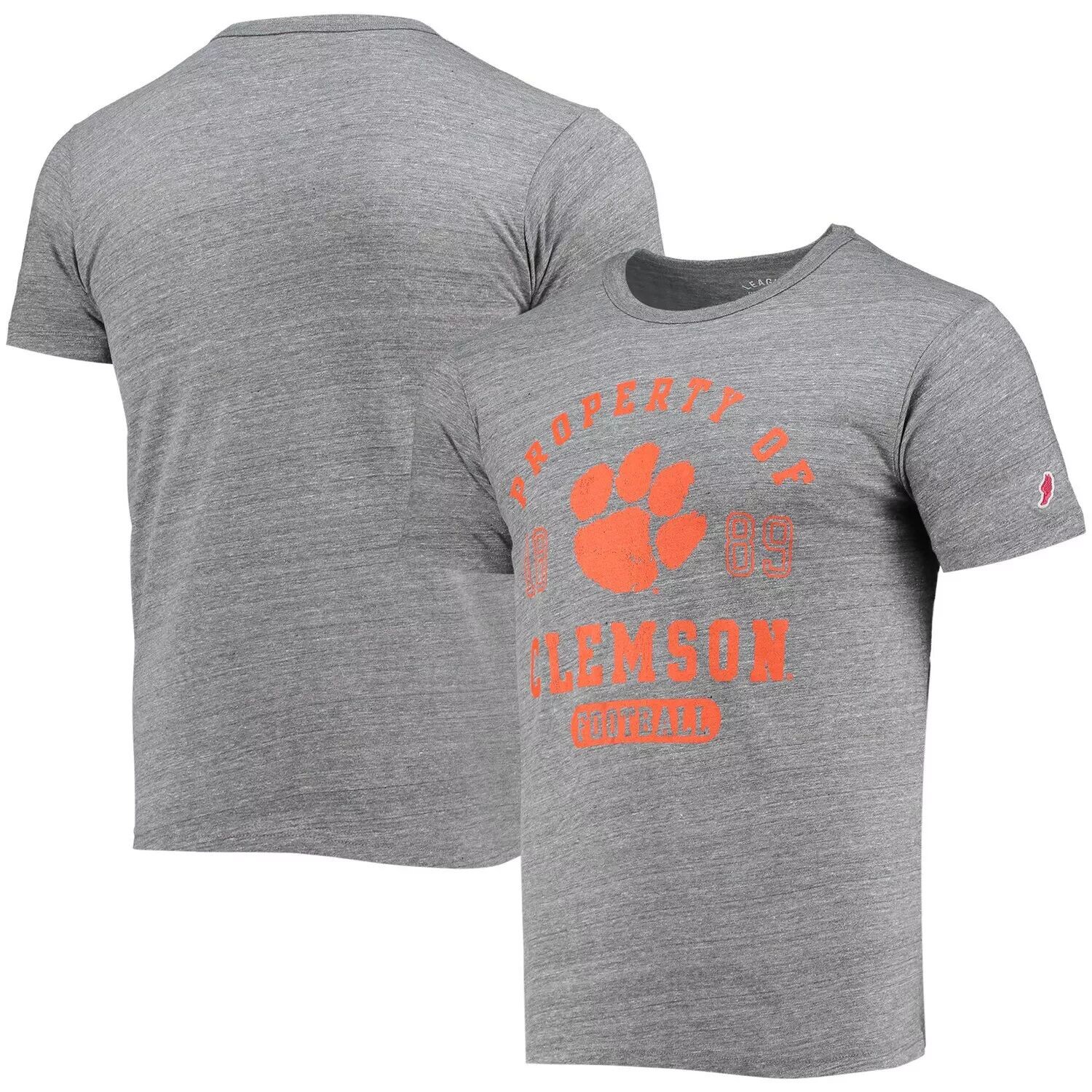 

Мужская одежда для университетской лиги, серая футболка Clemson Tigers Hail Mary Football Victory Falls Tri-Blend, Серый, Мужская одежда для университетской лиги, серая футболка Clemson Tigers Hail Mary Football Victory Falls Tri-Blend