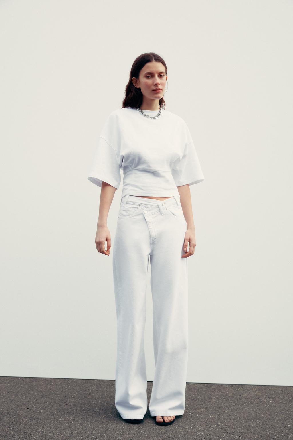 

Приталенная футболка ZARA, белый