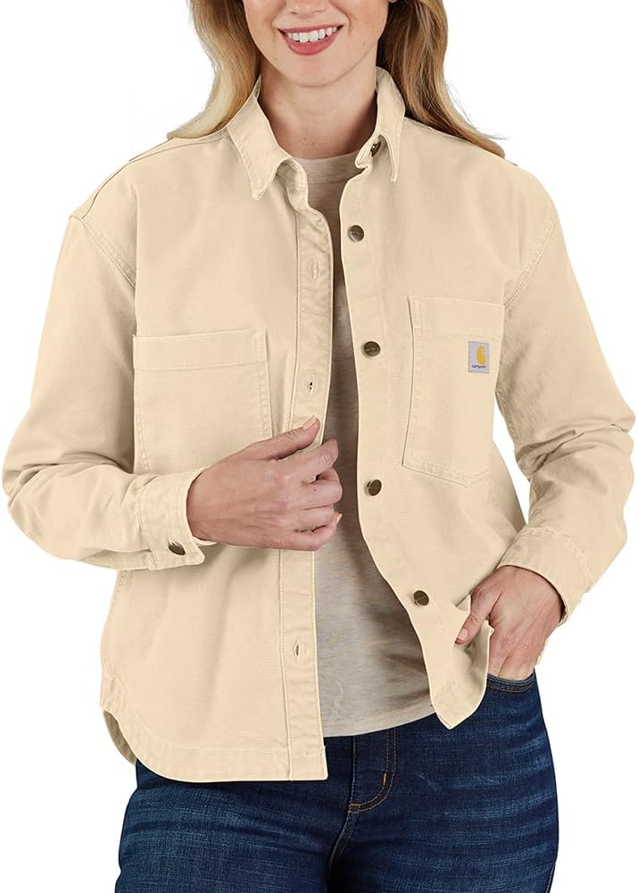 

Женская свободная рубашка Carhartt Rugged Flex Heavyweight Duck, Oat Milk