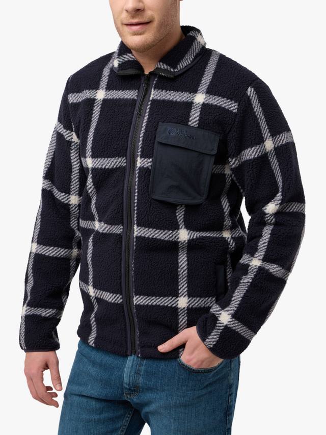 

Мужская флисовая куртка в клетку от felslicht Jack Wolfskin, темно-синий